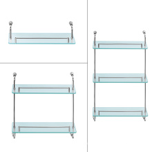 Home Decor Wall Mount Glass Shelf for Bathroom with Towel Bar